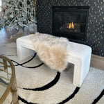 Load image into Gallery viewer, White Boucle Ottoman Bench #900001
