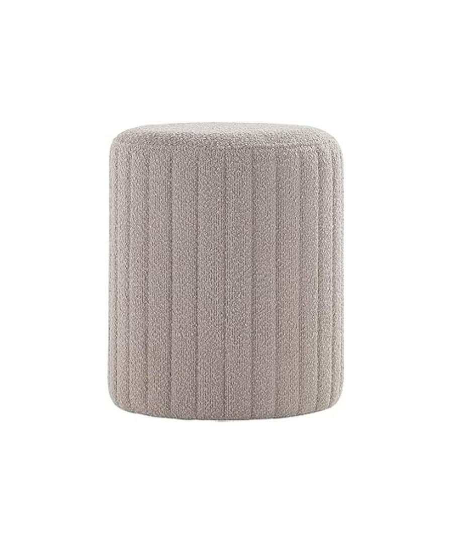 Tulum Khaki Round Ottoman Soft Pad #100072