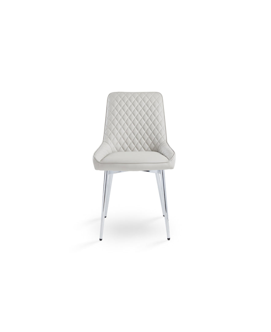 Light Grey Leatherette Dining Chair*2 #130011