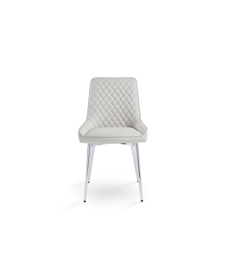 Light Grey Leatherette Dining Chair*2 