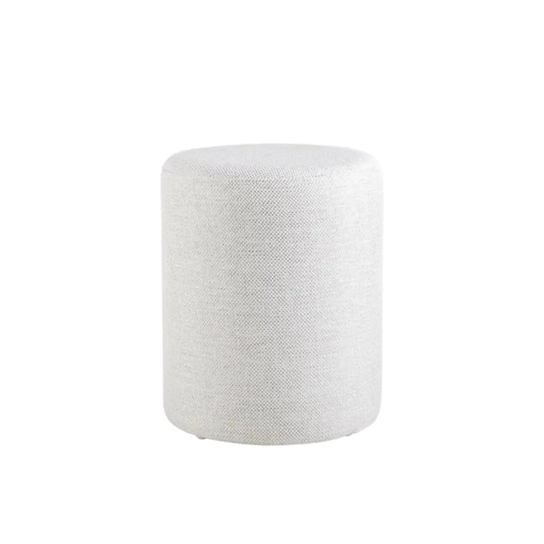Linen Light Gray Round Ottoman #100204 Get Set Style Furniture