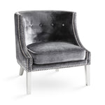 Load image into Gallery viewer, Lucy Accent Chair: Charcoal Velvet
