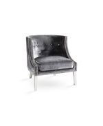 Load image into Gallery viewer, Lucy Accent Chair: Charcoal Velvet
