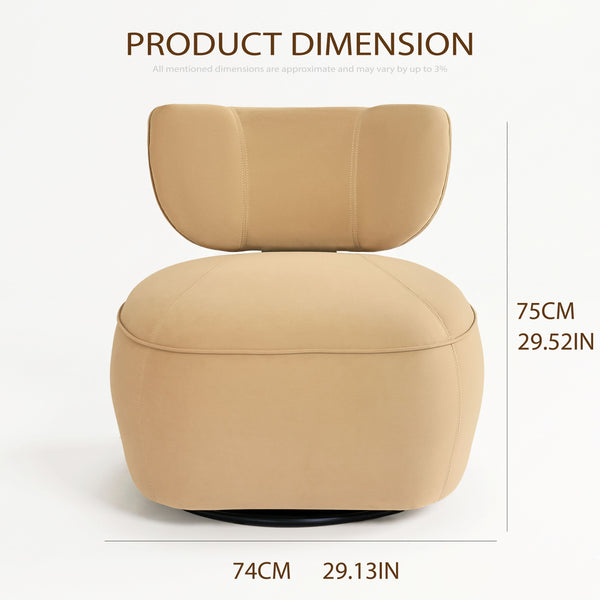 Aurelia Fluted Swivel Chair (Camel) Get Set Style Furniture