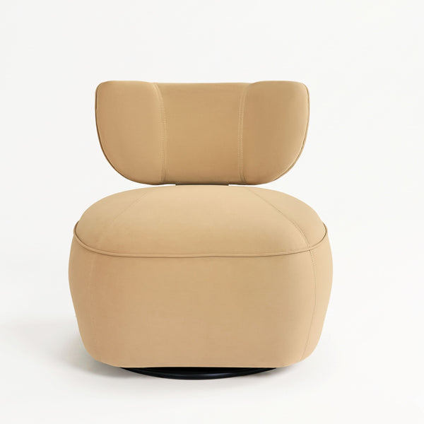 Aurelia Fluted Swivel Chair (Camel) Get Set Style Furniture
