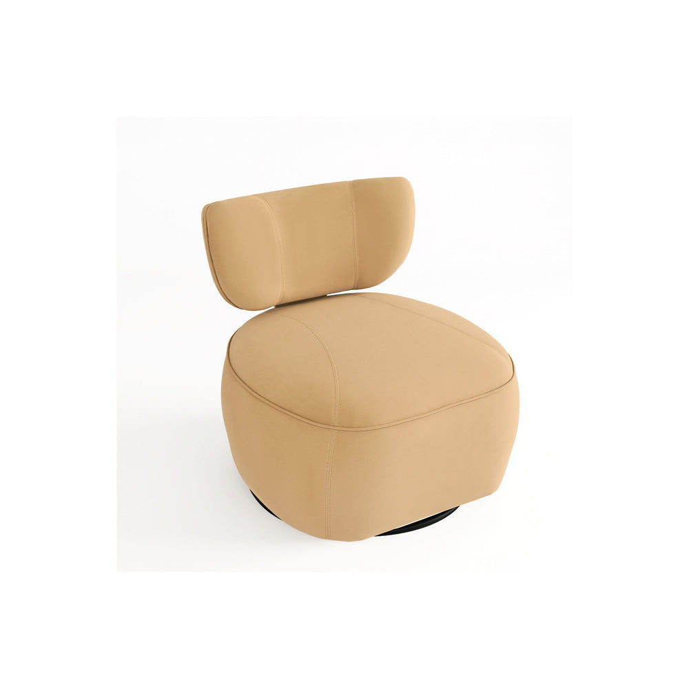 Aurelia Fluted Swivel Chair (Camel) Get Set Style Furniture