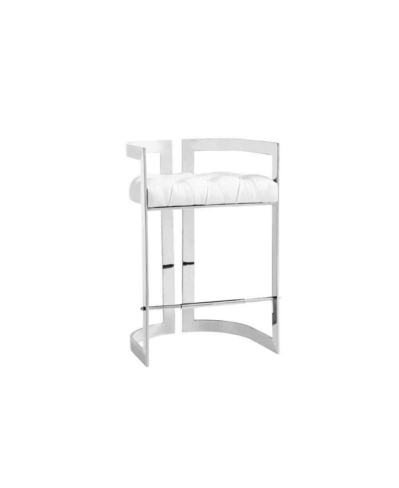 Majestic Counter Chair: White Leatherette