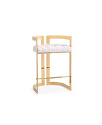 Load image into Gallery viewer, Majestic Gold Counter Chair: White Leatherette
