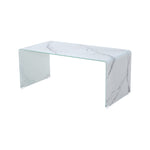 Load image into Gallery viewer, Marble Look Bent Glass Coffee Table
