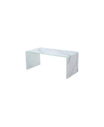 Load image into Gallery viewer, Marble Look Bent Glass Coffee Table
