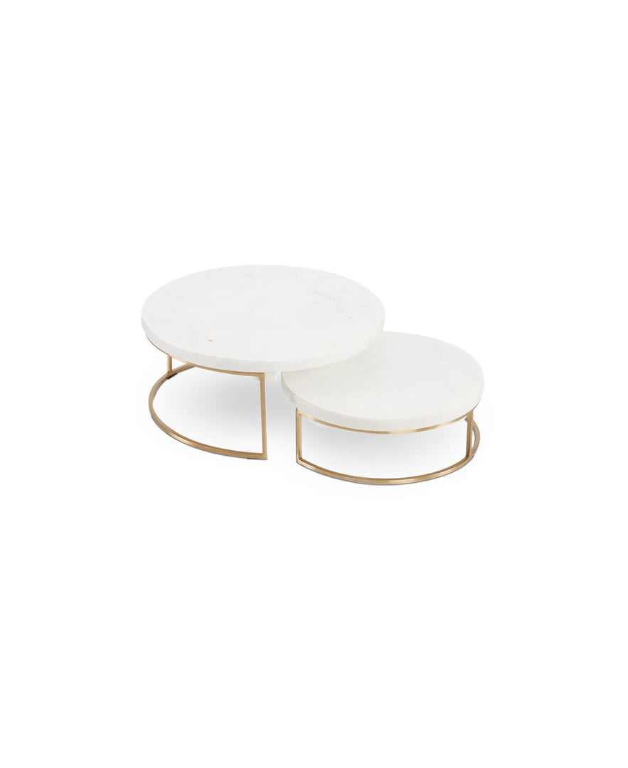 Marble Nesting Servers (Set of 2) GOLD