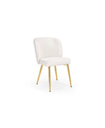 Load image into Gallery viewer, FORTINA DINING CHAIR GY-DC-801GMORGAN FABRICS FUR (OSLO IVORY)WITH GOLD LEGS
