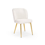 Load image into Gallery viewer, FORTINA DINING CHAIR GY-DC-801GMORGAN FABRICS FUR (OSLO IVORY)WITH GOLD LEGS
