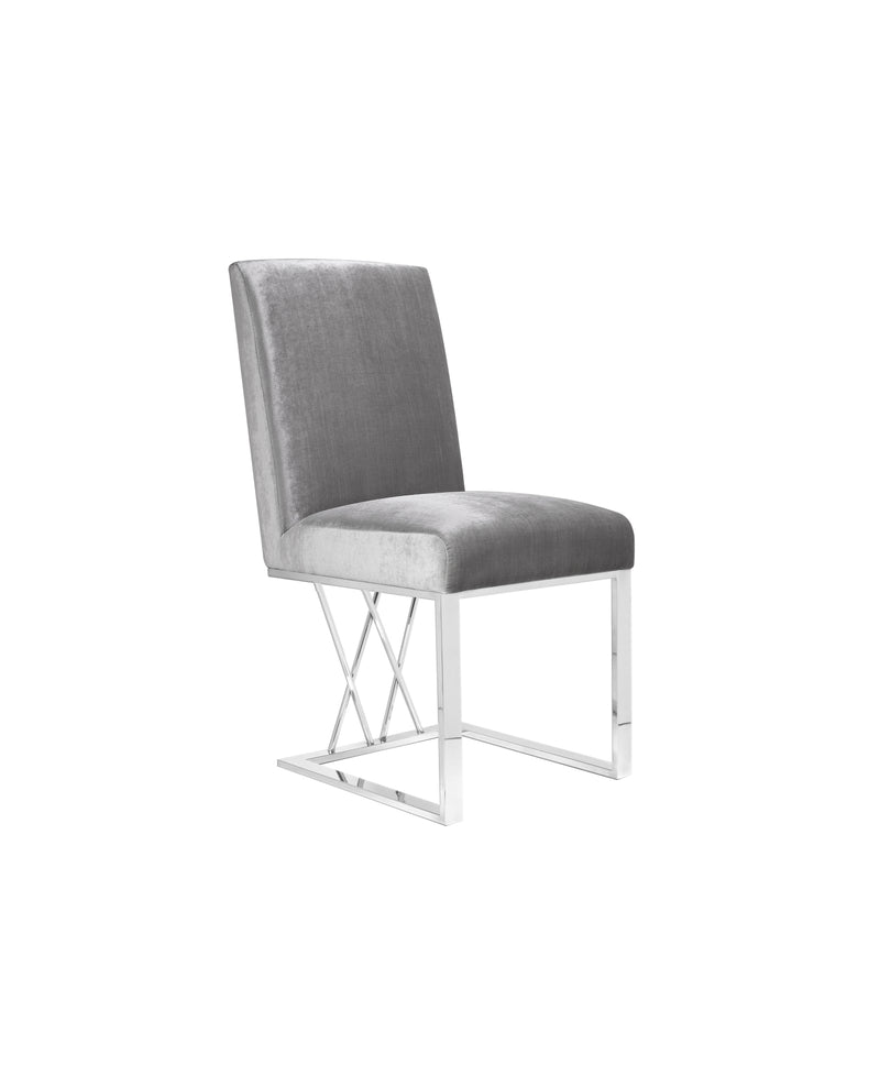Martini Dining Chair: Grey Velvet