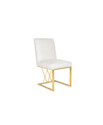 Load image into Gallery viewer, Martini Gold Dining Chair: White Leatherette
