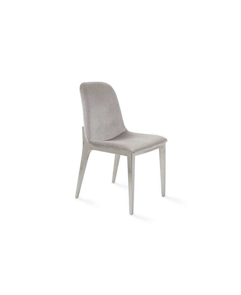 Minos Dining Chair: Grey Velvet