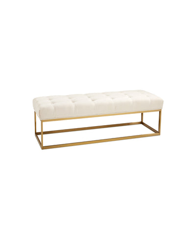 Modern Gold Bench: Ivory Linen