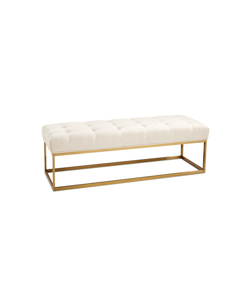 Modern Gold Bench: Ivory Linen