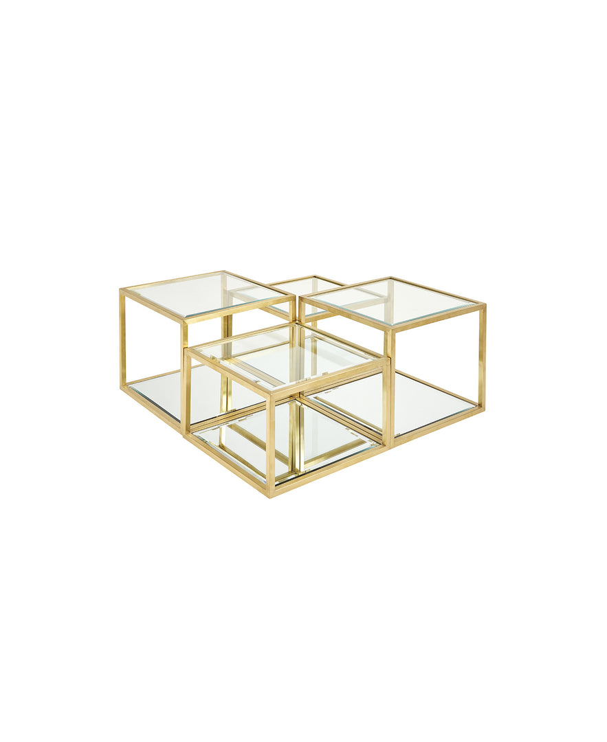 Multi-Level Gold Coffee Table