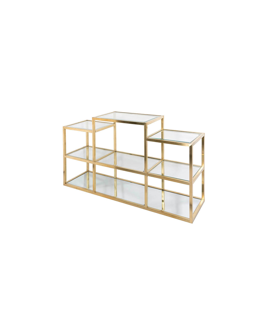 Multi-Level Gold Console Table