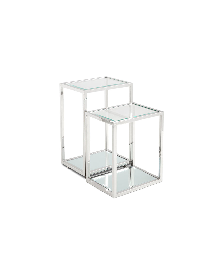 Multi-Level Silver End Table