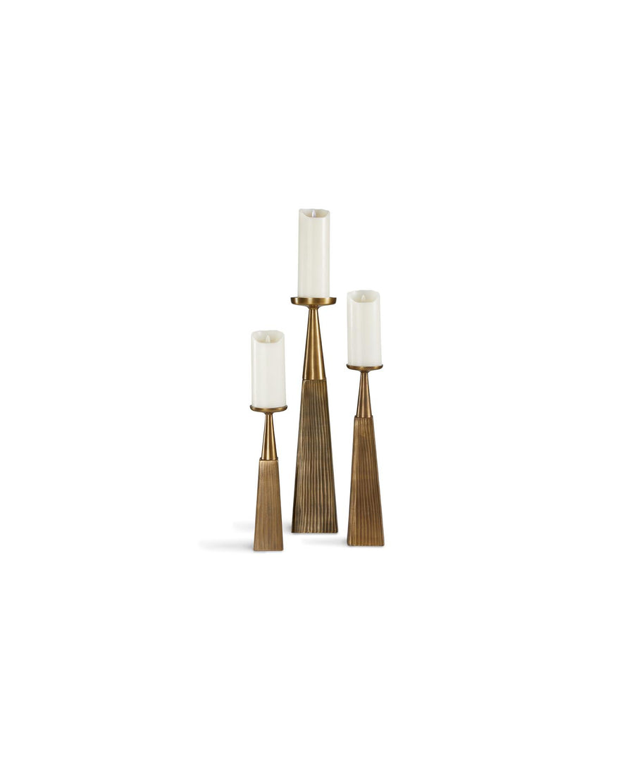 Mya pillar holders: Antique Brass (set of 3)