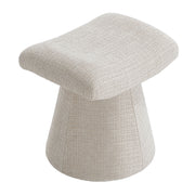 Pringle's Saddle-shaped Ottoman, Elegant Curved Accent Stool with Plush Upholstered Seat, Chic Footrest & Stylish Statement Piece for Living Room, Bedroom, or Lounge Spaces (Soft Taupe)