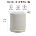 Load image into Gallery viewer, Cirque Round Plush Ottoman, Soft Upholstered Footrest &amp; Vanity Stool for Living Room or Bedroom, Chic Minimal Accent Piece in Neutral Tones (Taupe Beige)
