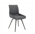 Load image into Gallery viewer, Nona Swivel Chair: Grey Leatherette
