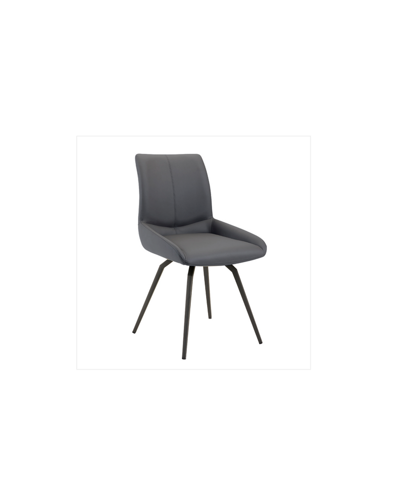 Nona Swivel Chair: Grey Leatherette