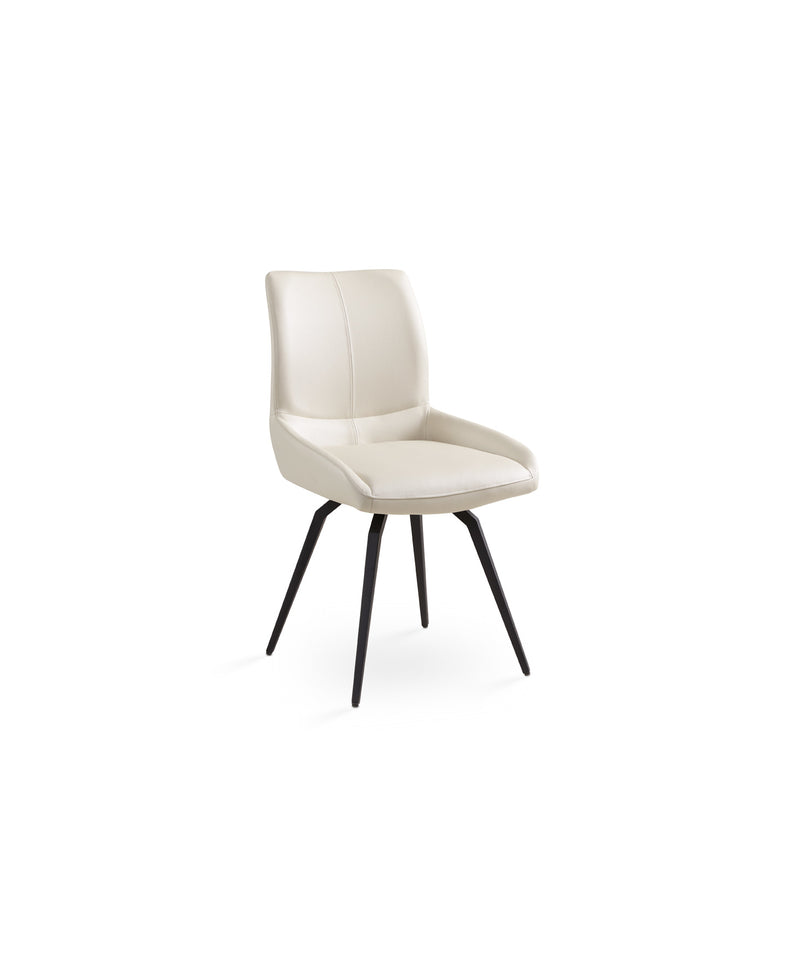 Nona Swivel Chair: Taupe Leatherette