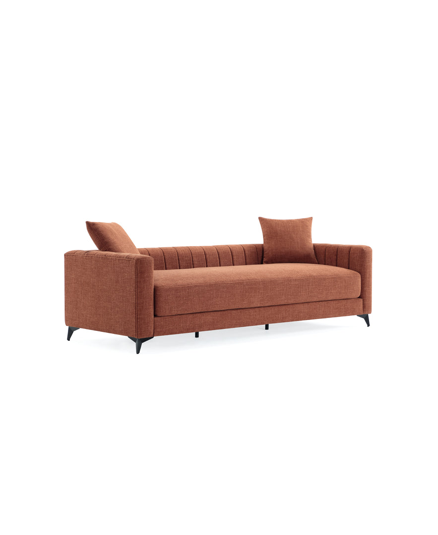 Luxora 84.6" Convertible Sleeper Sofa Bed, 2-in-1 Folding Sofa Bed with 2 Pillow, Modern Sleeper Couch for Apartment, Living Room& Guest Room (Red)