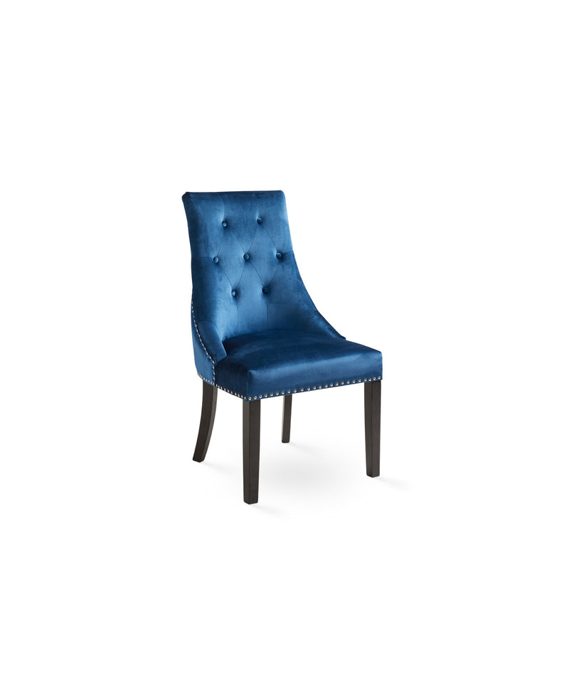 Rimzy Dining Chair: Blue Velvet