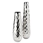 Load image into Gallery viewer, Round Hammered silver vase - Set of 2
