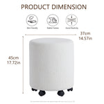 Load image into Gallery viewer, White Round Ottoman With Pulley
