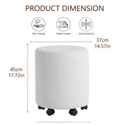 White Round Ottoman With Pulley