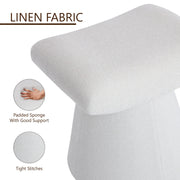 Pringle's  Saddle-shaped Ottoman, Elegant Curved Accent Stool with Plush Upholstered Seat, Chic Footrest & Stylish Statement Piece for Living Room, Bedroom, or Lounge Spaces (Snow White)