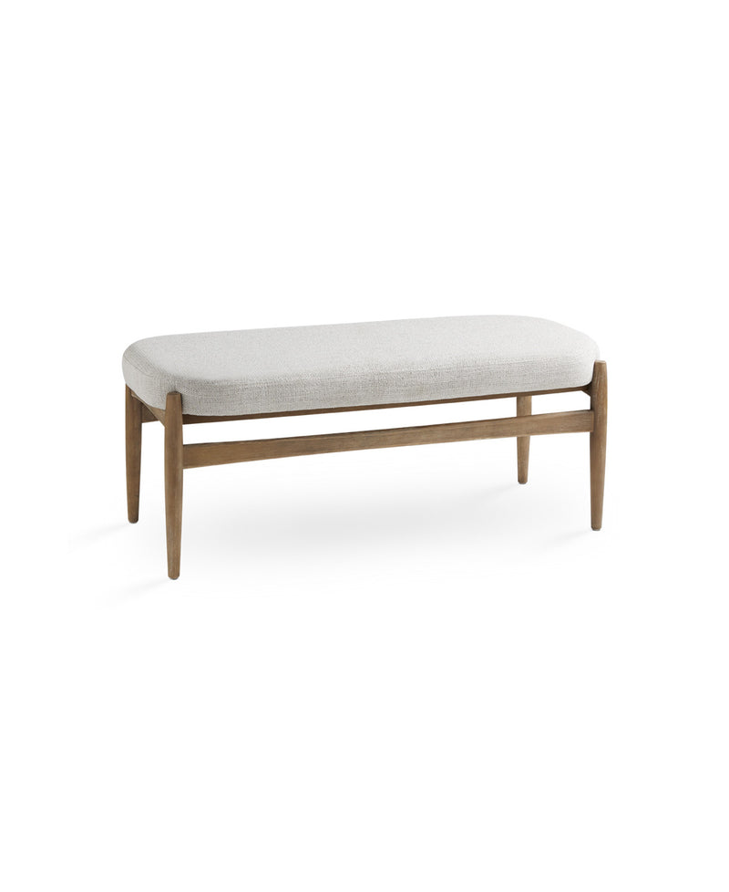 Salina Long Bench: Grey Linen
