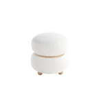 Load image into Gallery viewer, White Pebble Round Ottoman #100046
