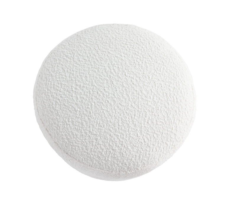 White Pebble Round Ottoman #100046