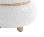 Load image into Gallery viewer, White Pebble Round Ottoman #100046
