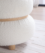 Load image into Gallery viewer, White Pebble Round Ottoman #100046
