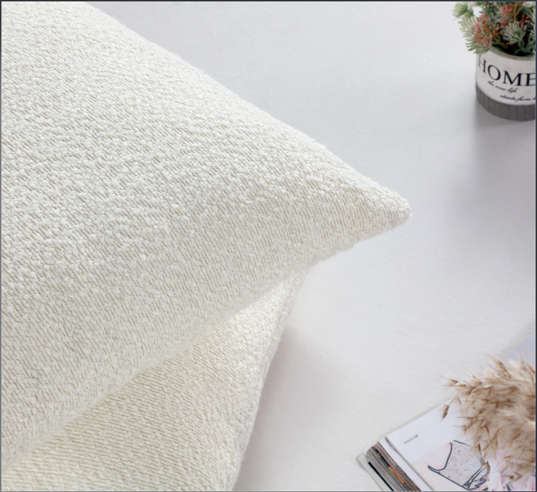 White Boucle Pillow Cover | Set Of 2 #846003