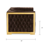 Load image into Gallery viewer, Brown Accent Chair Golden Frame #010024
