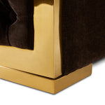 Load image into Gallery viewer, Brown Accent Chair Golden Frame #010024

