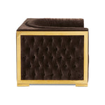 Load image into Gallery viewer, Brown Accent Chair Golden Frame #010024
