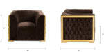 Load image into Gallery viewer, Brown Accent Chair Golden Frame #010024
