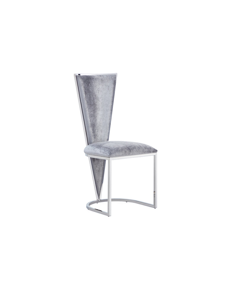 Turin Chair: Grey Velvet