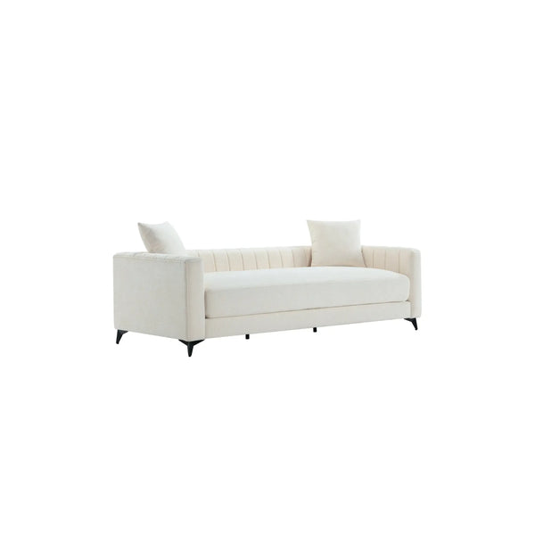 Luxora 84.6" Convertible Sleeper Sofa Bed, 2-in-1 Folding Sofa Bed with 2 Pillow (White) #030023 Get Set Style Furniture