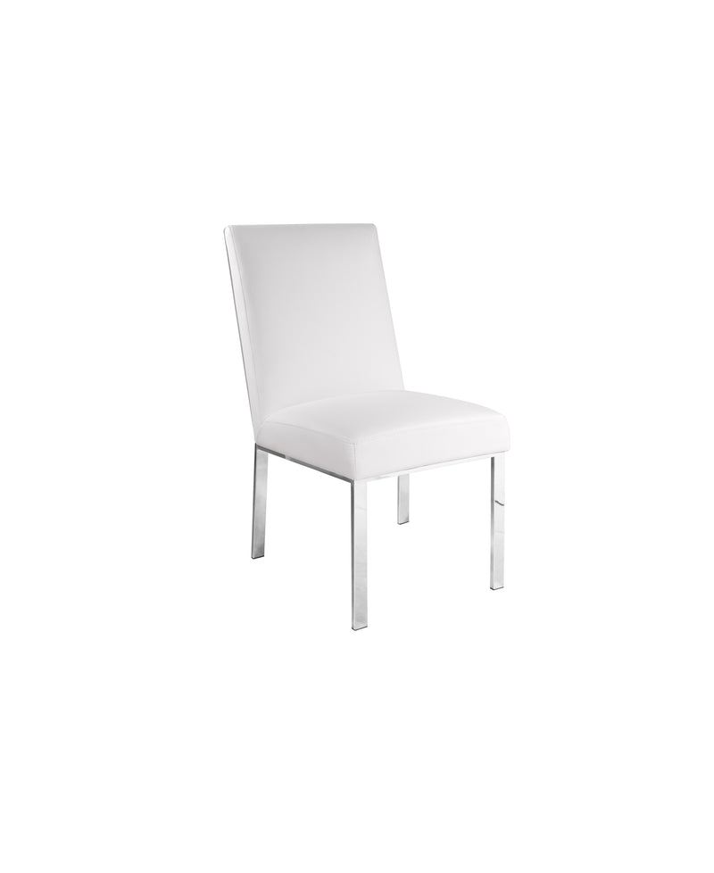 Wellington Dining Chair: White Leatherette